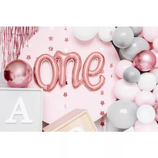 Fólia léggömb "one", 66x37cm, rose gold