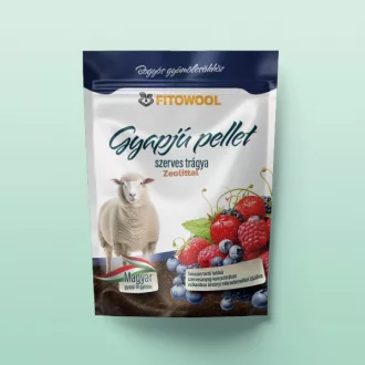 Fitowool Prémium Gyapjú Pellet – Bogyós gyümölcsökhöz 750gr – Növény, virág- és gyümölcstápok
