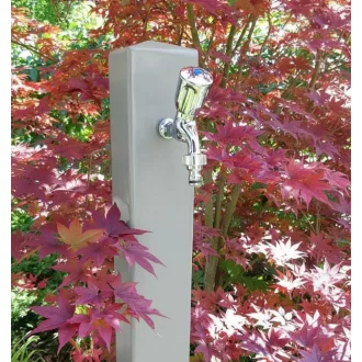 Kerti csap dekor, betonszürke