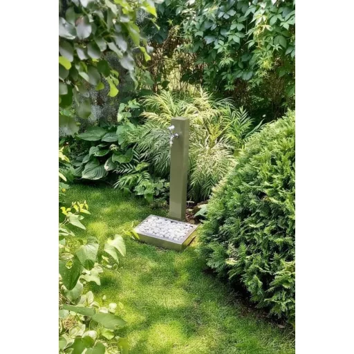 Kerti csap dekor, olivabarna