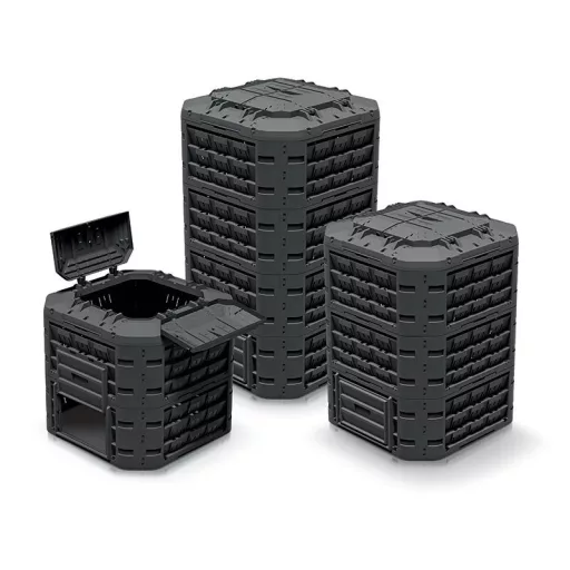 Komposztáló 650C Compogreen Vario Kartonban - Fekete