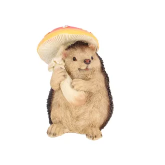   Légyölő galóca sünivel polyresin szobor, dekoráció, 11 x 10,5 x 15 cm