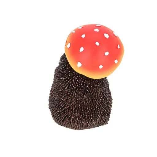 Légyölő galóca sünivel polyresin szobor, dekoráció, 11 x 10,5 x 15 cm
