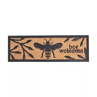   Méhecske mintás gumi és kókuszrost lábtörlő, 75 x 25 cm