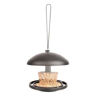   Modern stílusú felakasztható önadagolós madáretető, 19 cm átmérőjű