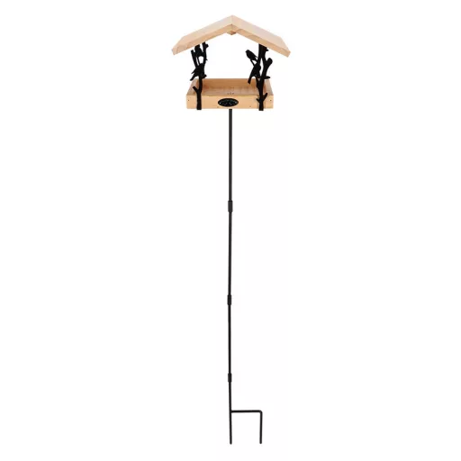 Leszúrható madáretető, lézervágott madár mintával, 131 cm
