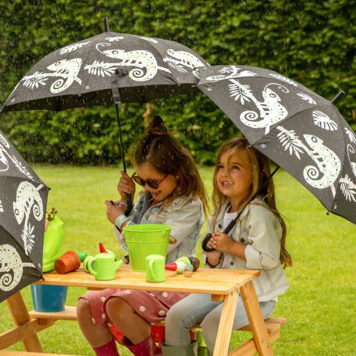 Esőre színváltós kaméleon mintás gyerek esernyő