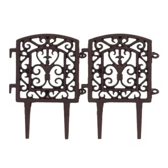 Leszúrható öntöttvas ágyásszegély, 21 x 28 cm