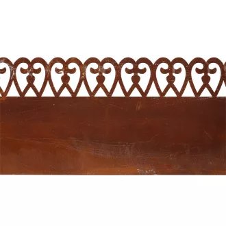   Rusztikus stílusú fém ágyásszegély, gyepszegély, 480 x 20 cm