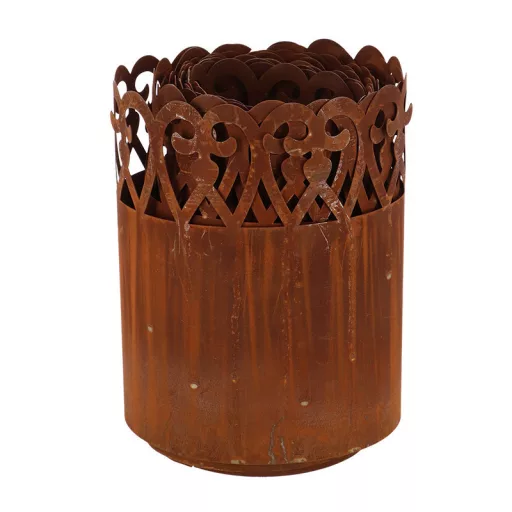 Rusztikus stílusú fém ágyásszegély, gyepszegély, 480 x 20 cm