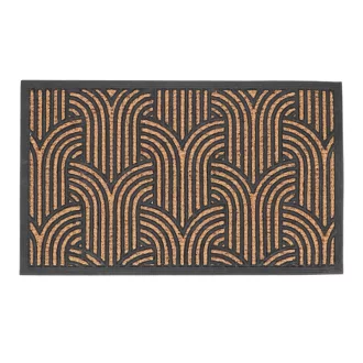   Art deco mintás gumi és kókuszrost lábtörlő, 75 x 45 cm