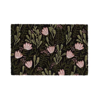 Virágos kókuszrost lábtörlő, 60 x 40 cm