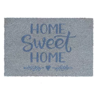   Home sweet home feliratos kókuszrost lábtörlő, világoskék, 60 x 40 cm