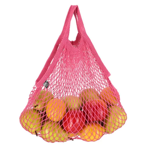 Retró bevásárlótáska pink színben