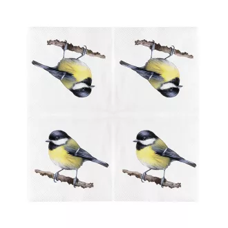 Szén cinegés 3 rétegű szalvéta, 33 x 33 cm