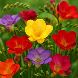 Freesia Single Mixed Colours - Frézia Egyszerű Virágú – 15 db/csomag