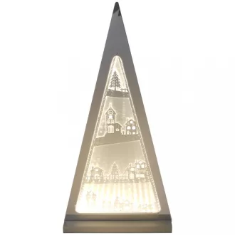 Nagy 3D piramis dekorációs világítás, LED, 30x7x61 cm