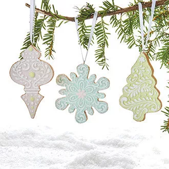 Sárga mézeskalács figura glitterrel – 11 cm