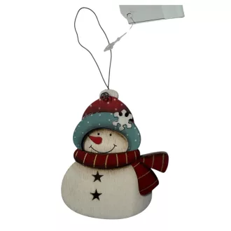 Fa hóember karácsonyfadísz 9 cm