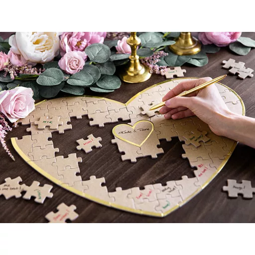 Vendégkönyv, puzzle - Szív, 45x35,5 cm
