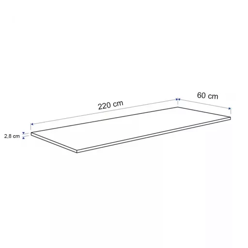 Konyhai munkalap 220 x 60 x 2,8 cm Beton