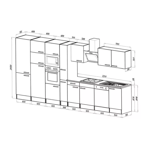 Yorki 430 konyhabútor felülfagyasztós hűtős kivitelben