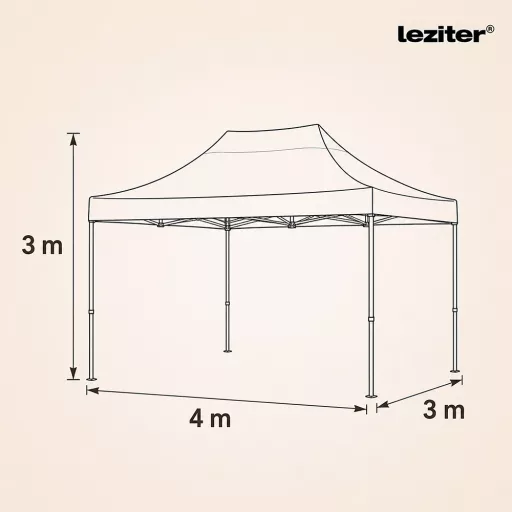 Összecsukható kerti pavilon 3x4 m