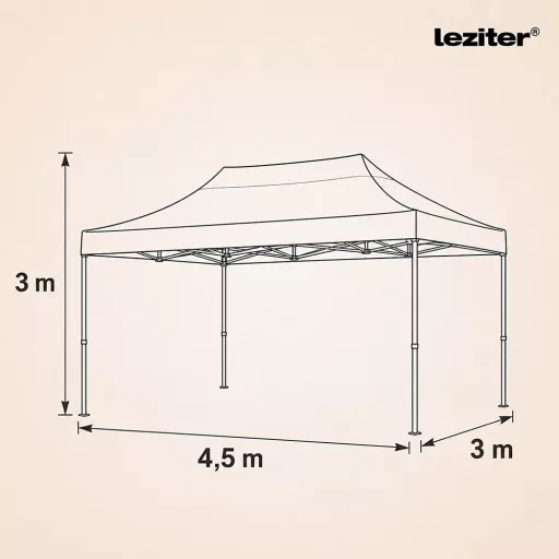 Összecsukható kerti pavilon 3x4,5 m