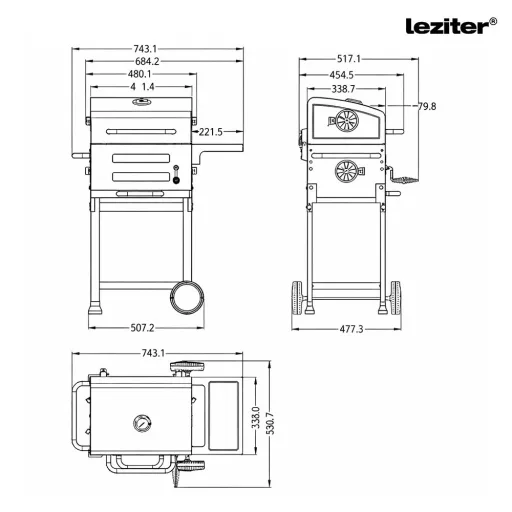 Helix multifunkciós faszenes kerti grillsütő