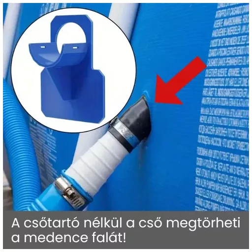 Medencecső tartókonzol 38 mm szürke – Medence karbantartó eszközök, vegyszeradagolók