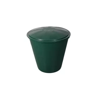   Esővízgyűjtő ECOTANK zöld, kerek 300 L, tetővel, csappal
