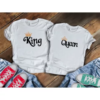 Páros póló king and queen fehér (indás) férfi