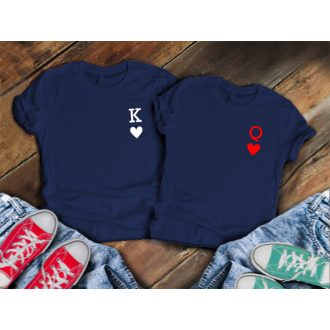 Navy K & Q páros póló, férfi fazon