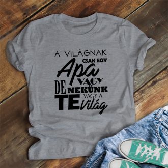   A legjobb apa a világon - szürke póló, fekete minta férfi XL