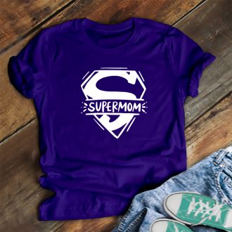 SuperMOM póló kék női XL – Anyák Napja