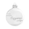 "Te vagy a legjobb Nagymama a világon" üveg karácsonyfadísz 8 cm-es fényes fehér.