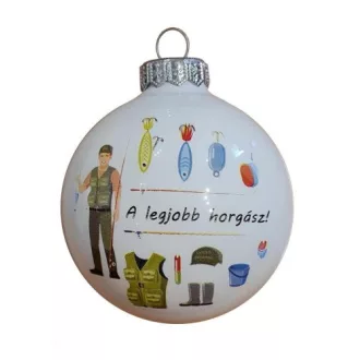 „A legjobb horgász!” üveg karácsonyfadísz