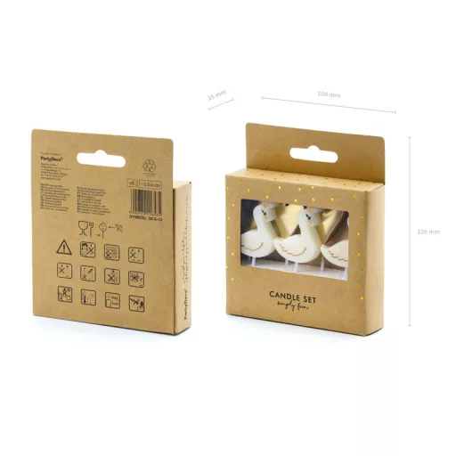 Születésnapi gyertyák, szerelmes hattyúk, 1 csomag/ 6 db