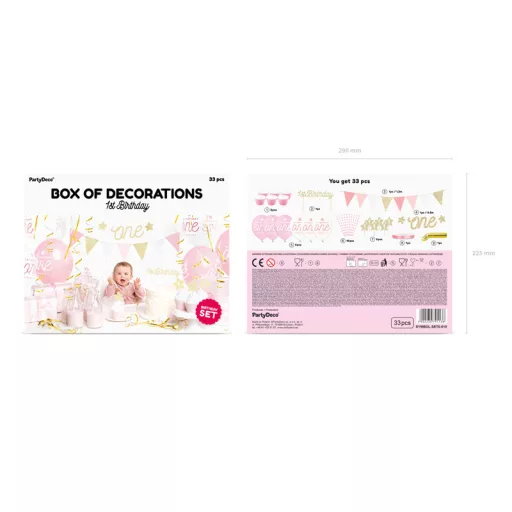 Parti dekoráció készlet - 1. születésnap, arany