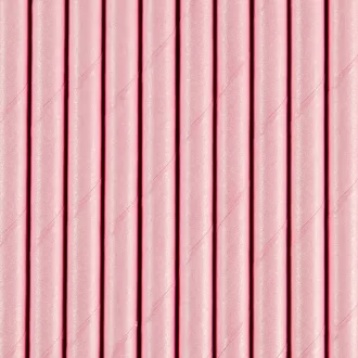   Papír szívószál, világos rózsaszín, 19,5 cm (10 db/csomag)