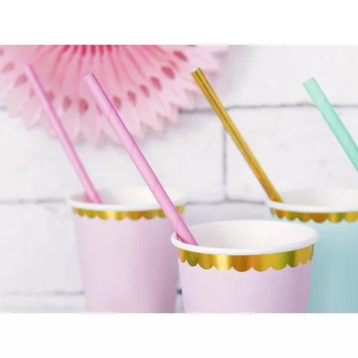 Papír szívószál, világos rózsaszín, 19,5 cm (10 db/csomag) – Gyertya, Csillagszóró, Tűzijáték és Szívószál