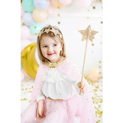 Hercegnő szoknya, rózsaszín, arany mintával