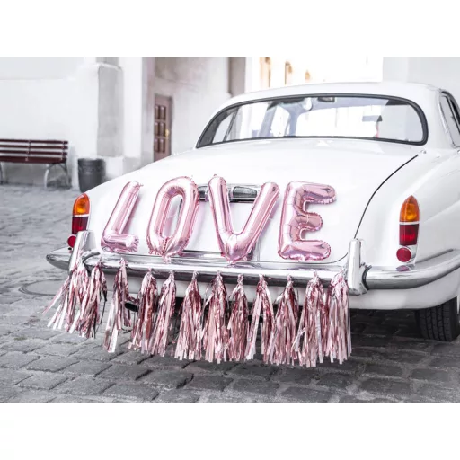 Love, autódekoráció készlet, rosegold színben