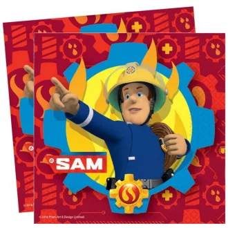 Fireman Sam - Tűzoltó Parti Szalvéta - 33 cm x 33 cm, 20 db-os – Tűzoltó Sam