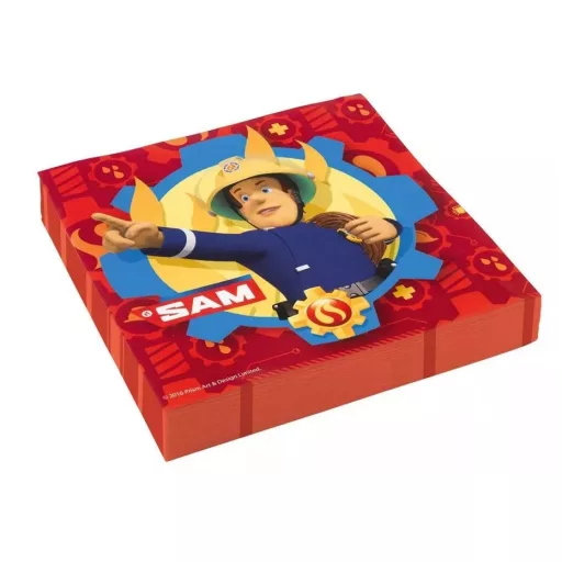 Fireman Sam - Tűzoltó Parti Szalvéta - 33 cm x 33 cm, 20 db-os