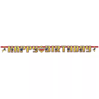   Fireman Sam - Szülinapi Tűzoltó Parti Betűfüzér/Banner - 180 cm