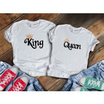 Páros póló king and queen fehér indás