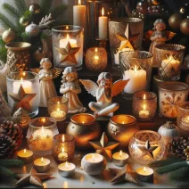 Karácsonyi mécses és gyertatartók