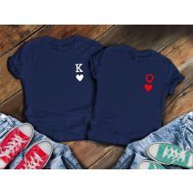 Páros póló K és Q Sötétkék Navy pólók