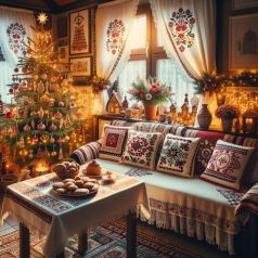 Karácsonyi nappali dekorációk